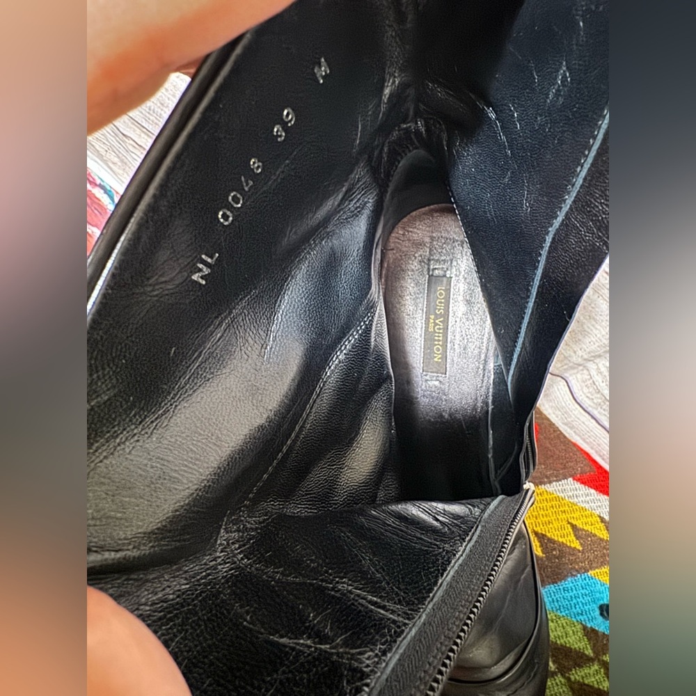 Louis Vuitton Black Leather Zipper Detail Booties Size 39 EU🔥 - Picture 7 of 12